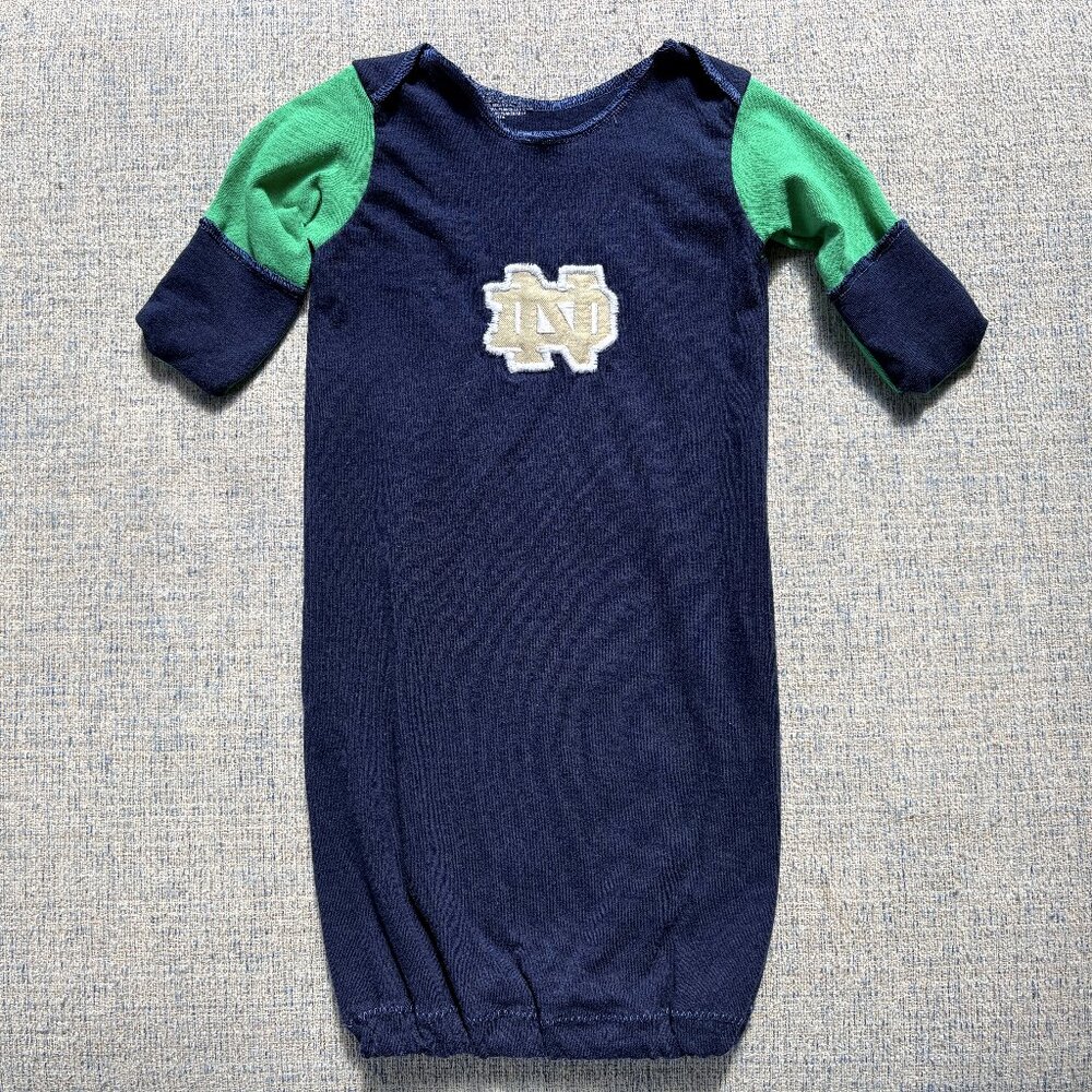 Notre Dame University Fighting Irish handmade reworked tshirt infant sleep sack